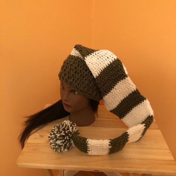 Hand crocheted long stocking hat - Picture 2 of 4